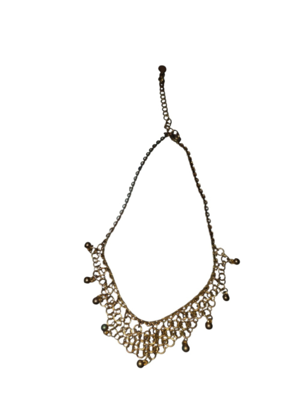 10/1/2. Gold Tone Beaded Chain Necklace